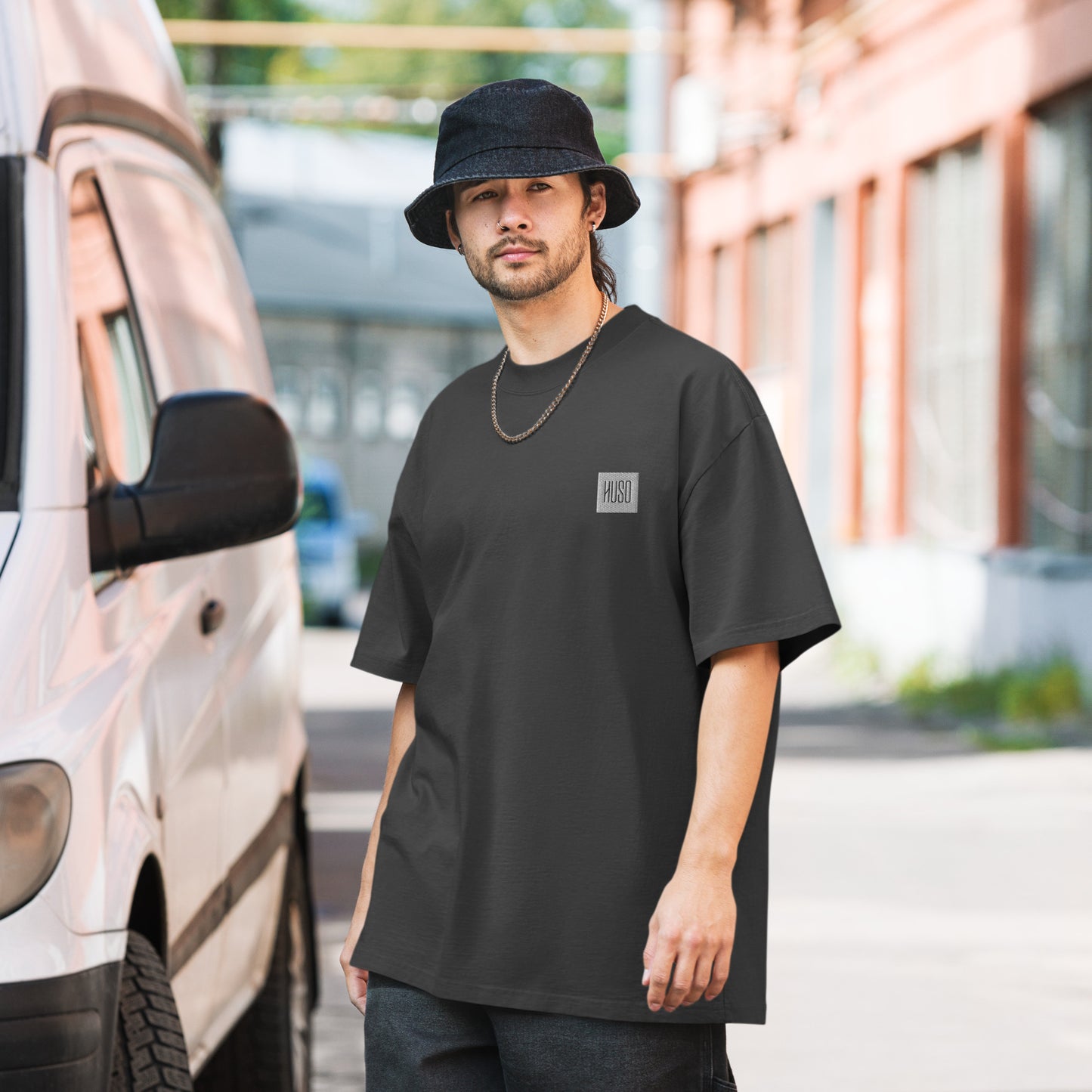 HUSO Oversized T-Shirt mit verwaschenem Look